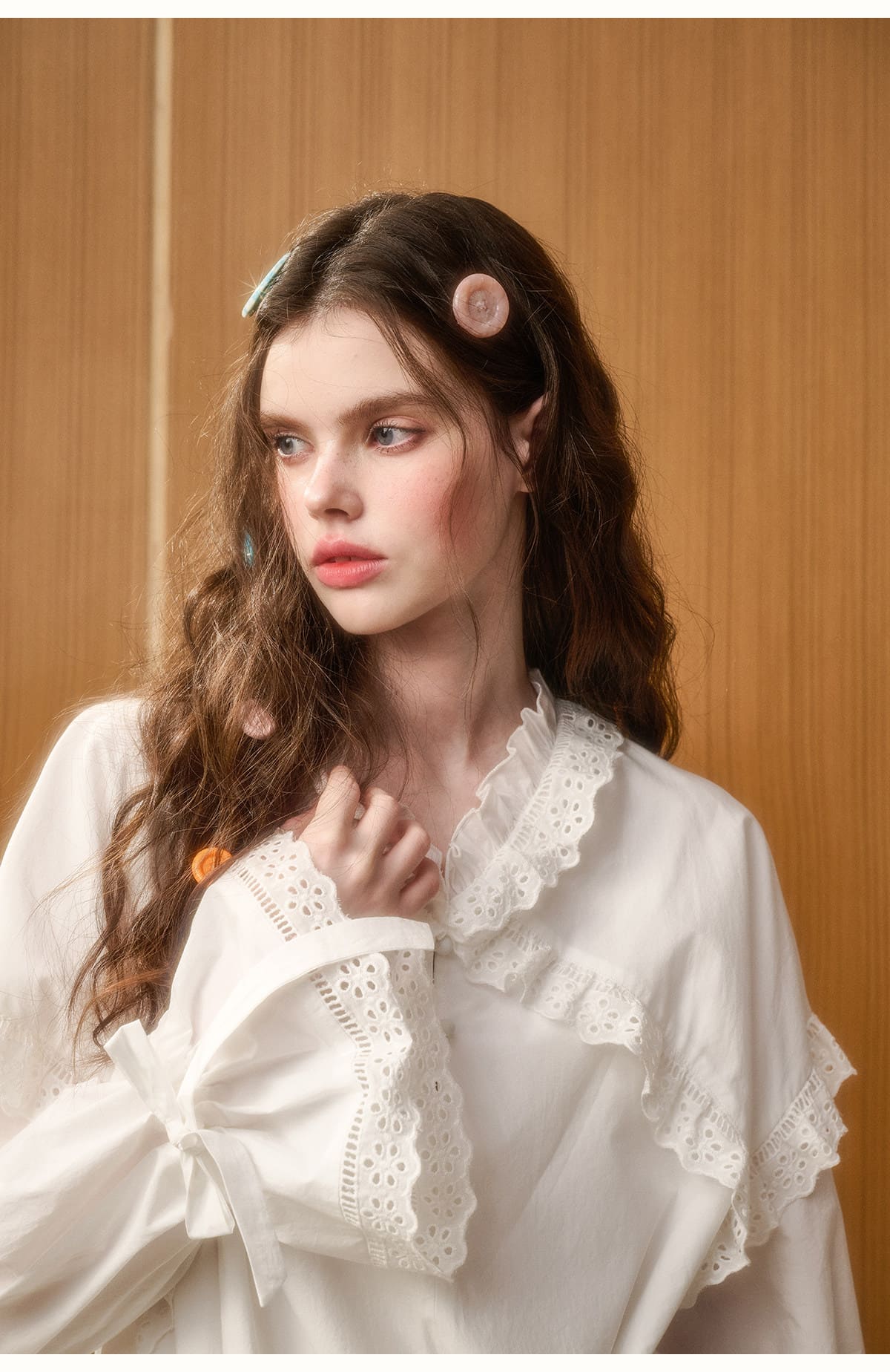 Classic Lace Collar Peplum Dress