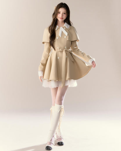 Romantic Cape Flare Dress Coat（全2色）