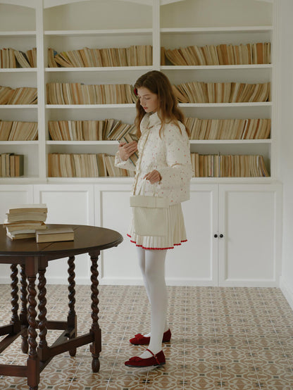 Ribbon Charm Puffy Short Coat