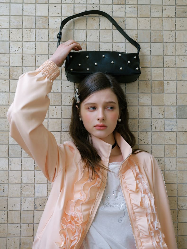 Elegant Frill Zip Blouson / Skirt