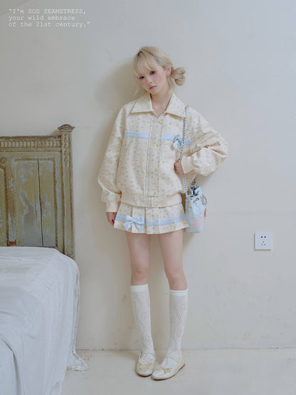 Powder Floral Classic Jacket / Skirt