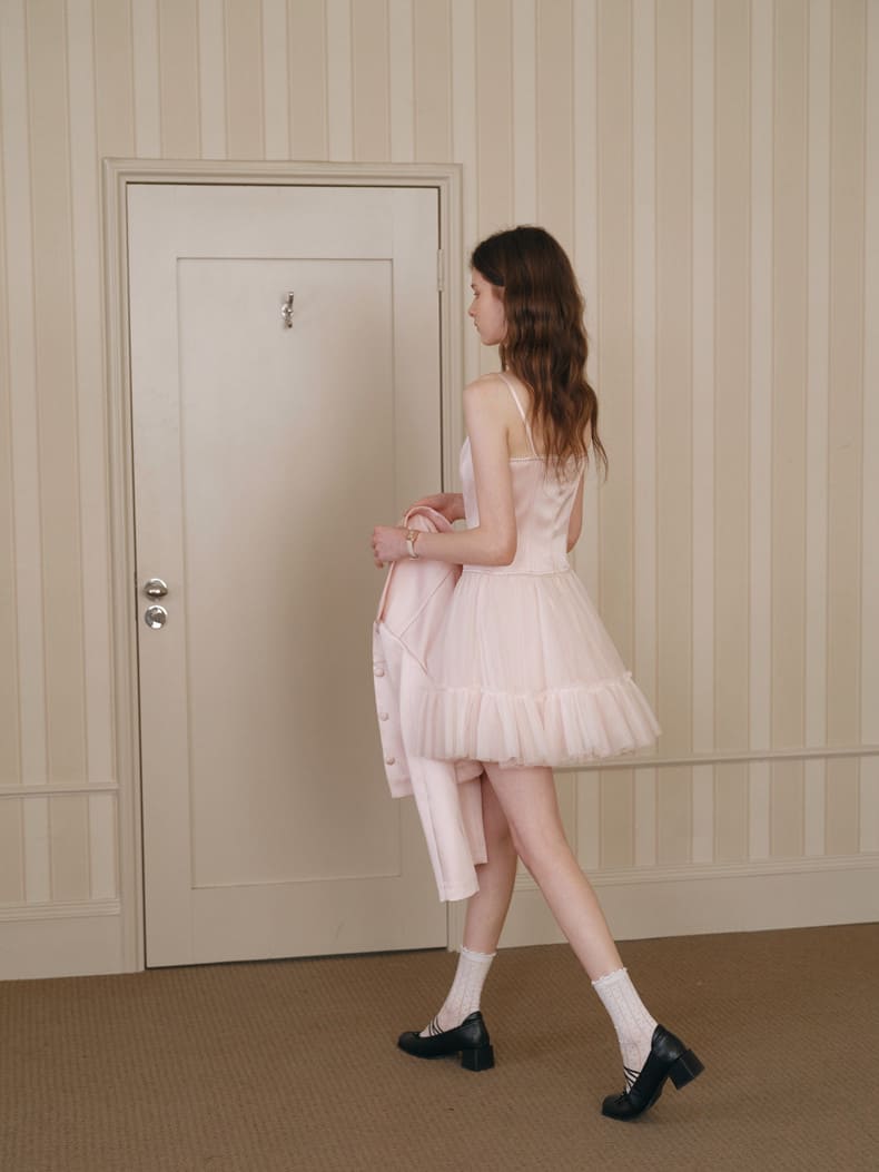 Elegance Pink Cropped Jacket / Camisole Dress