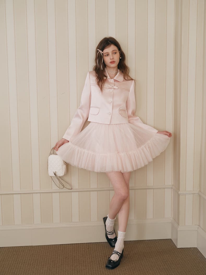 Elegance Pink Cropped Jacket / Camisole Dress