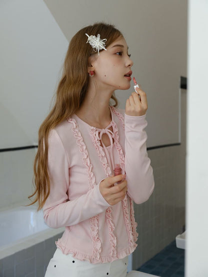 Romantic Sheer Back Ribbon Top