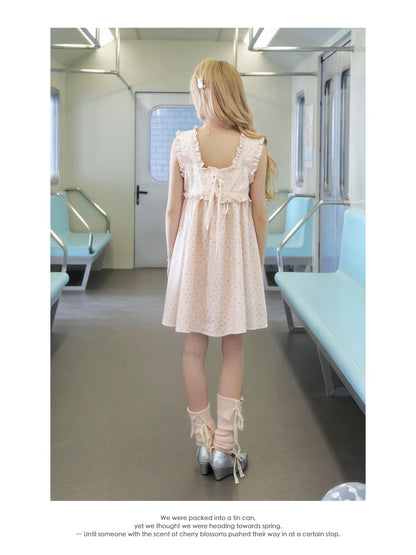 Grace Floral Ribbon Shoulder Dress