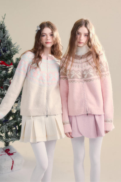 Winter Bloom Ribbon Print Knit