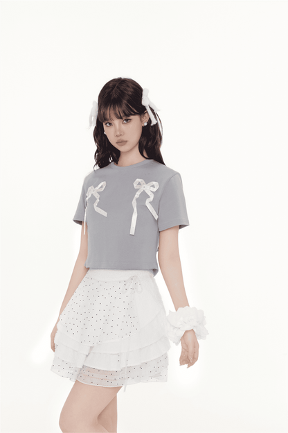 Sweet Double Ribbon T-shirt（全2色）