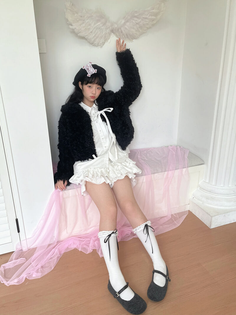 Sugar Fluff Ribbon Collar Jacket（全2色）