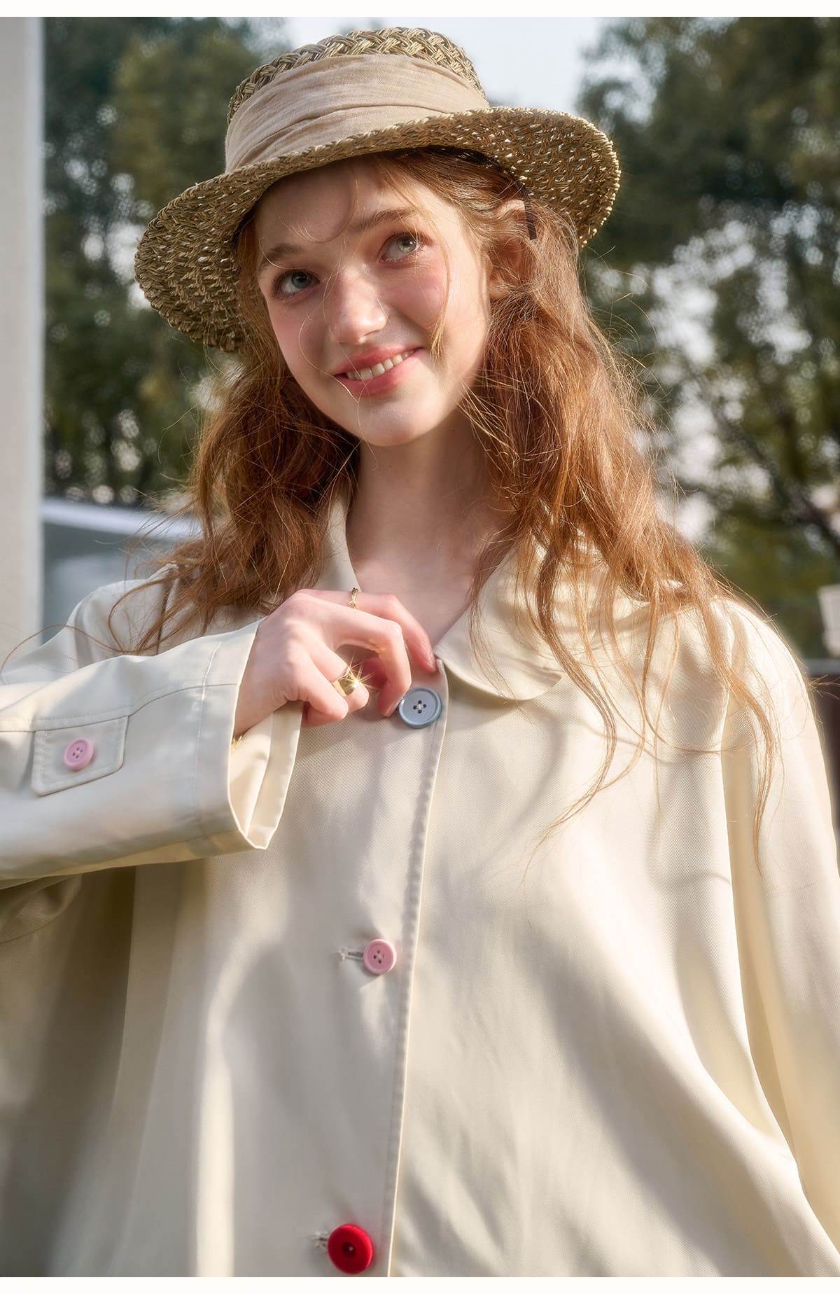 Pastel Button Patch Pocket Jacket