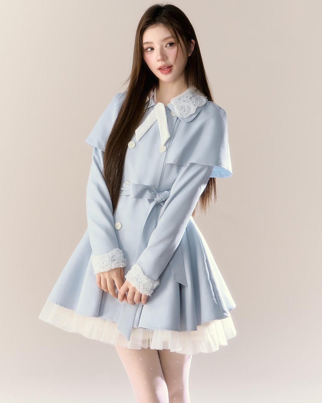 Romantic Cape Flare Dress Coat（全2色）