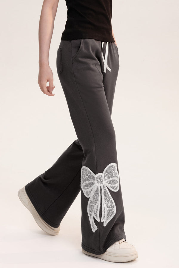 Big Ribbon Accent Sweat Pants（全2色）