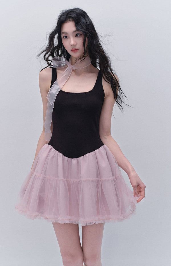 Ballerina Silhouette Pink Frill Dress
