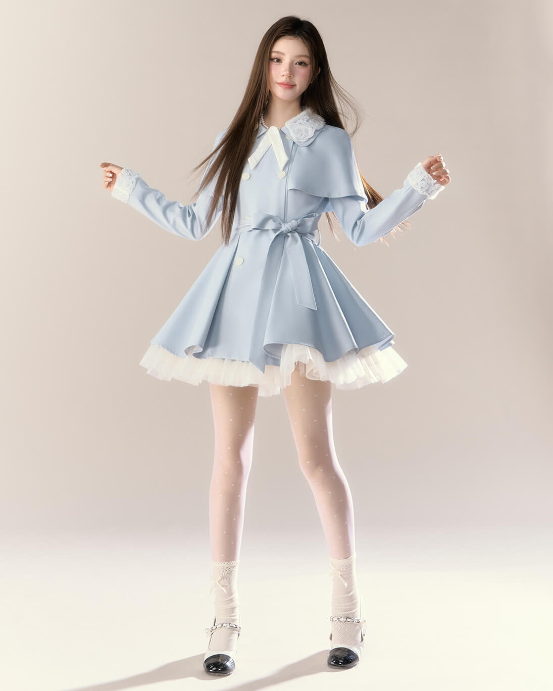 Romantic Cape Flare Dress Coat（全2色）