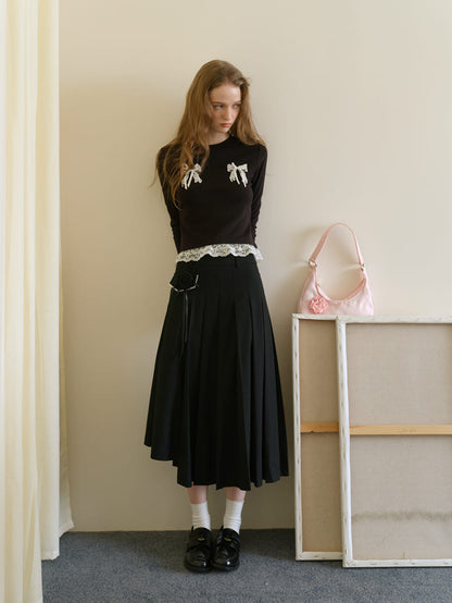 Double Ribbon Lace Accent Top