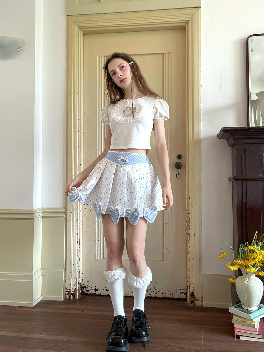 Sugar Pop Heart Ribbon Skirt