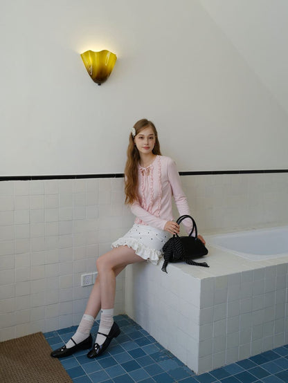 Romantic Sheer Back Ribbon Top