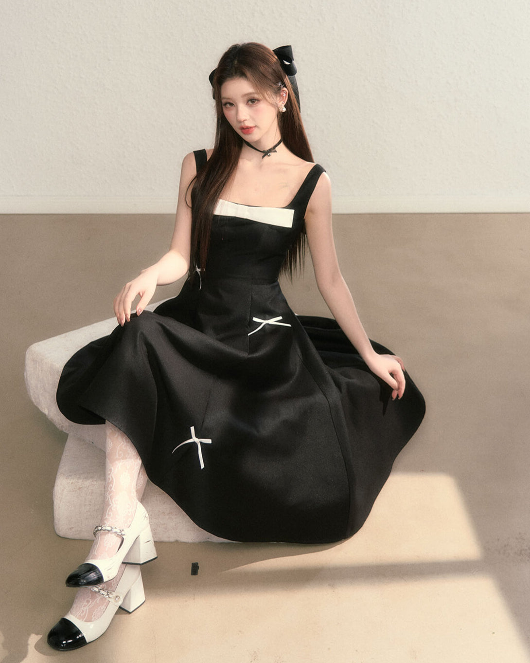 Romantic Ribbon Strap Dress（全2色）