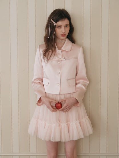 Elegance Pink Cropped Jacket / Camisole Dress