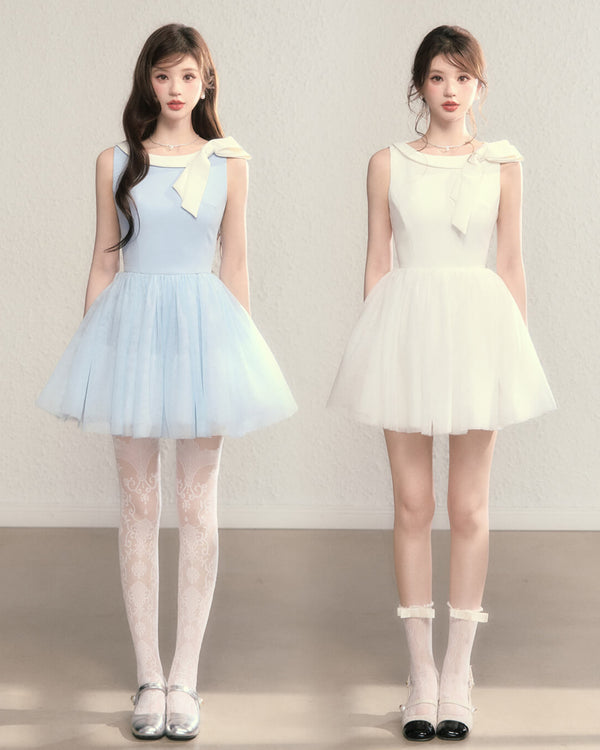 Pastel Charm Ribbon Dress（全2色）