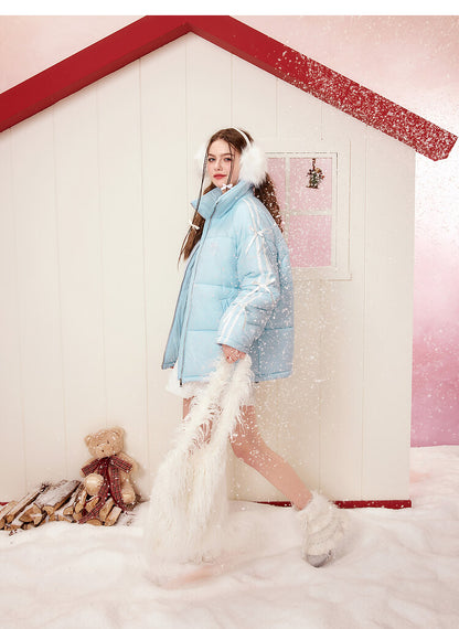 Ribbon Line Puffer Jacket