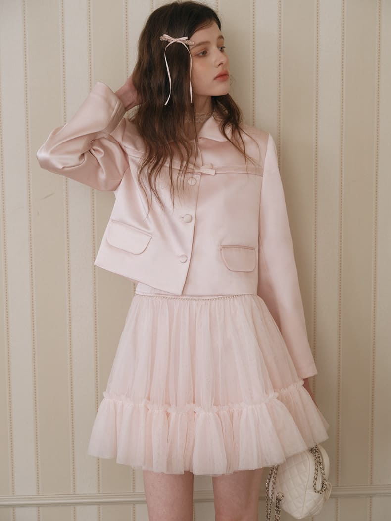 Elegance Pink Cropped Jacket / Camisole Dress