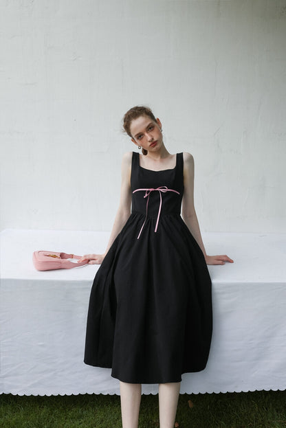 Elegant Ribbon Mode Camisole Dress（全2色）