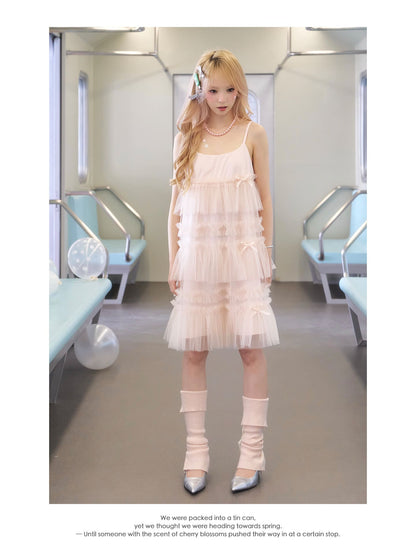 Princess Ribbon Tiered Tulle Dress