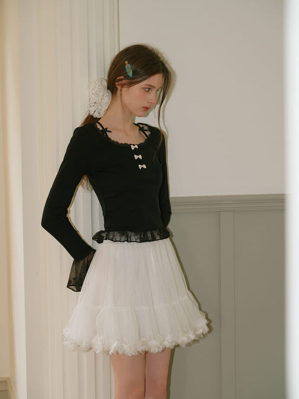Frilly Tulle Mini Skirt