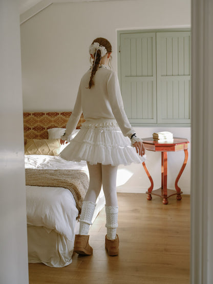 Dreamy Sheer Ribbon Mini Skirt