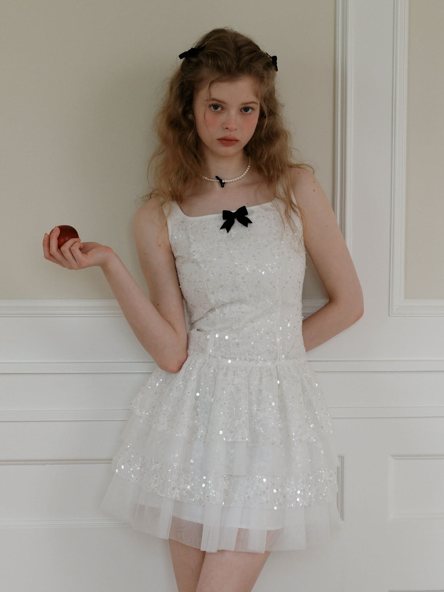 Elegant Sequin Tulle Tiered Mini Dress