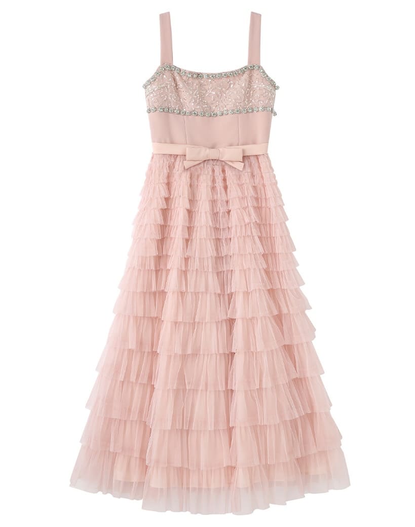 Crystal Lace Tiered Tulle Princess Dress