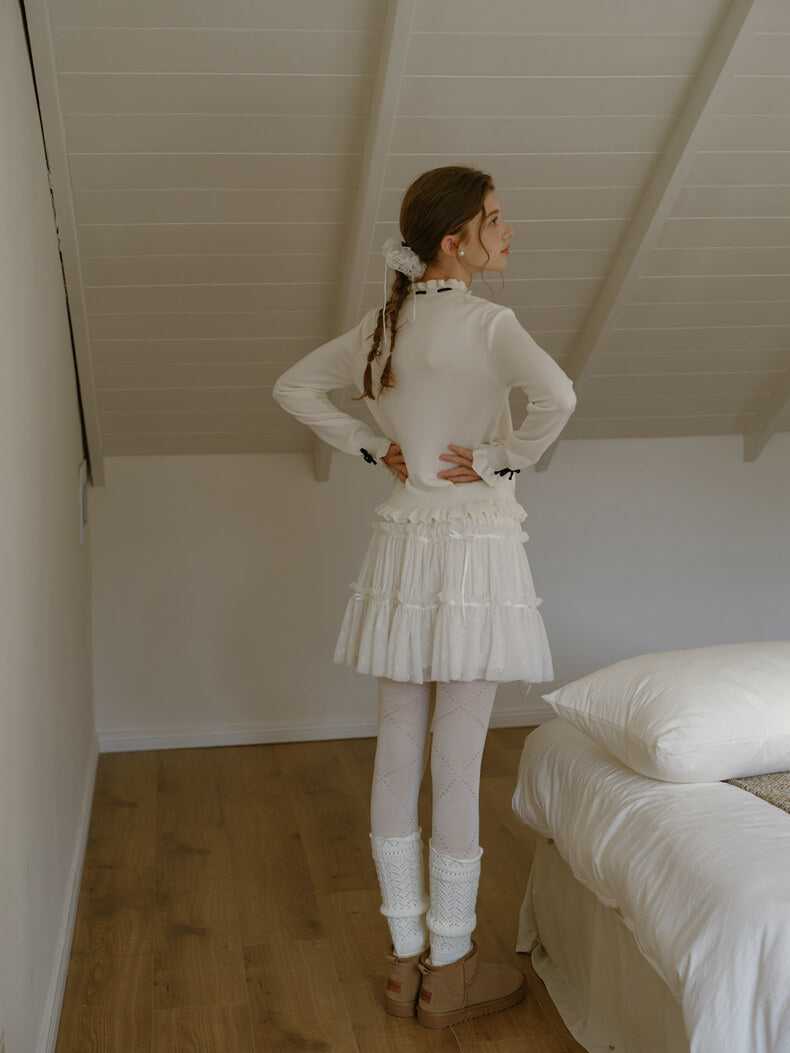 Dreamy Sheer Ribbon Mini Skirt