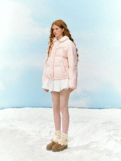 Sweet Petal Ribbon Down Jacket