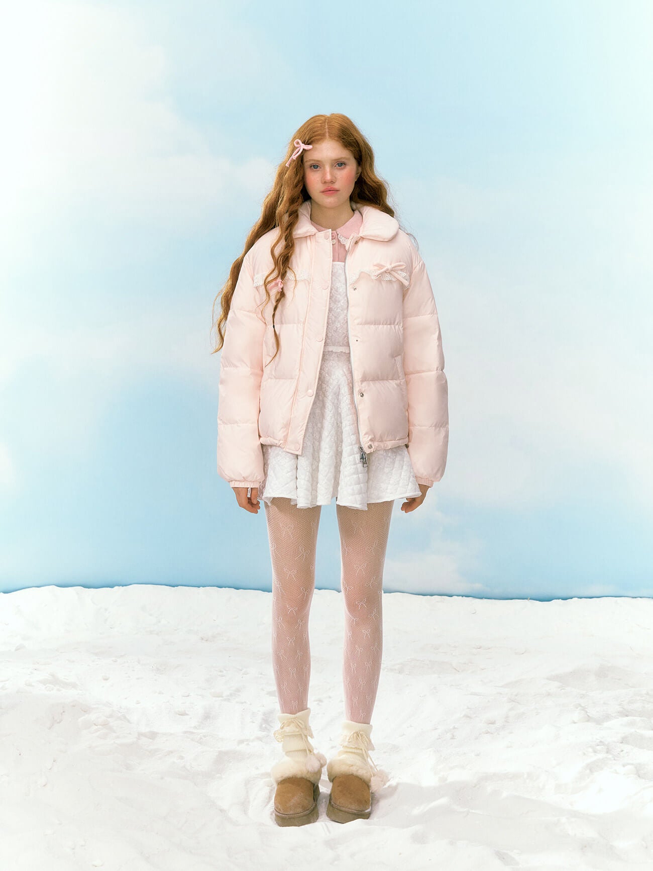 Sweet Petal Ribbon Down Jacket