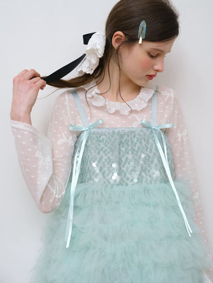 Elegant Sequin Tulle Camisole Dress