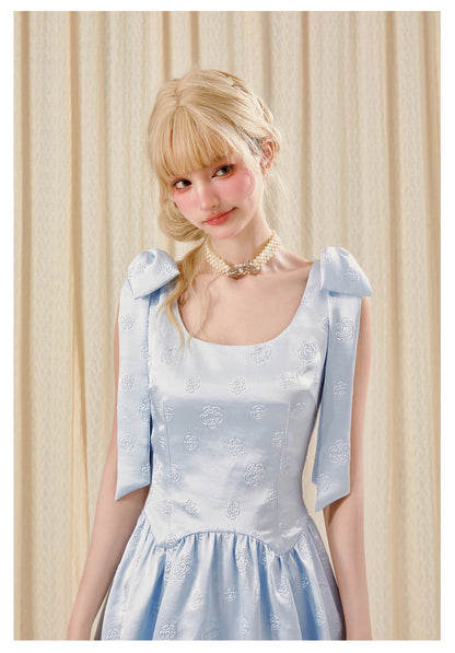 Milky Ribbon Jacquard Dress