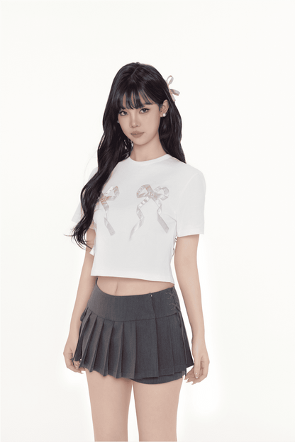 Sweet Double Ribbon T-shirt（全2色）