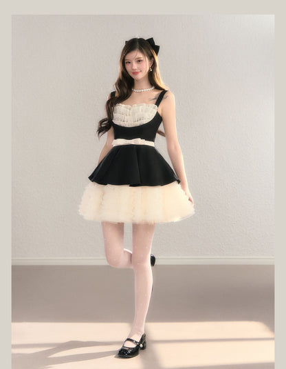 Refined Ribbon Peplum Flare Dress