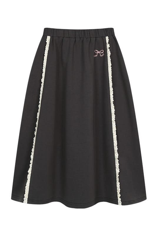 Ribbon Accent Relax Long Skirt