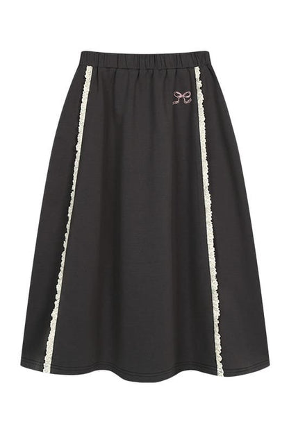 Ribbon Accent Relax Long Skirt