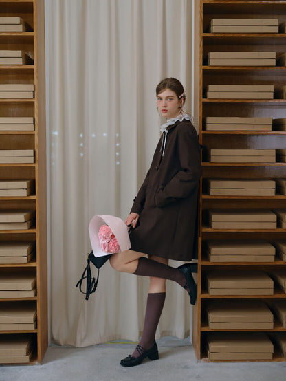 Ribbon Toggle Flare Coat