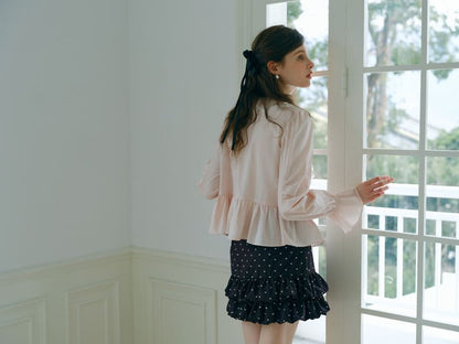 Heart Dot Frill Mini Skirt