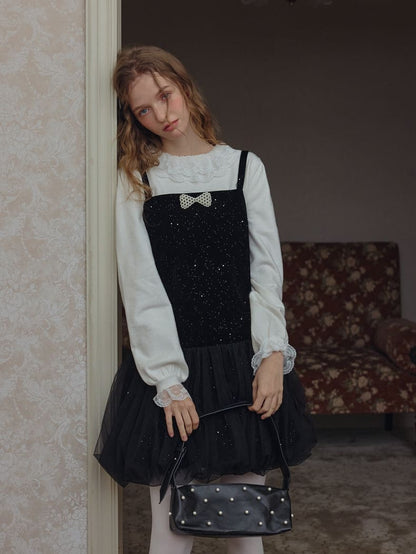 Twinkle Night Velvet Layered Dress