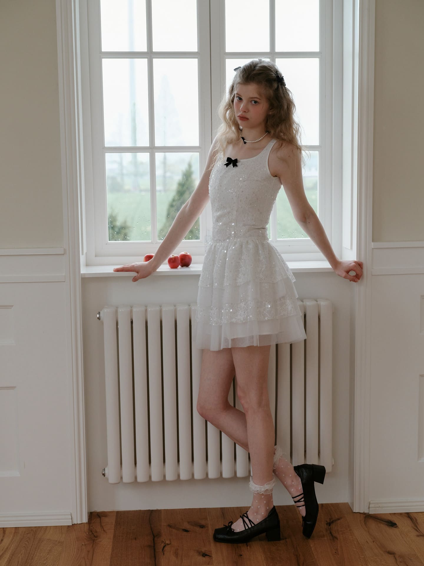 Elegant Sequin Tulle Tiered Mini Dress