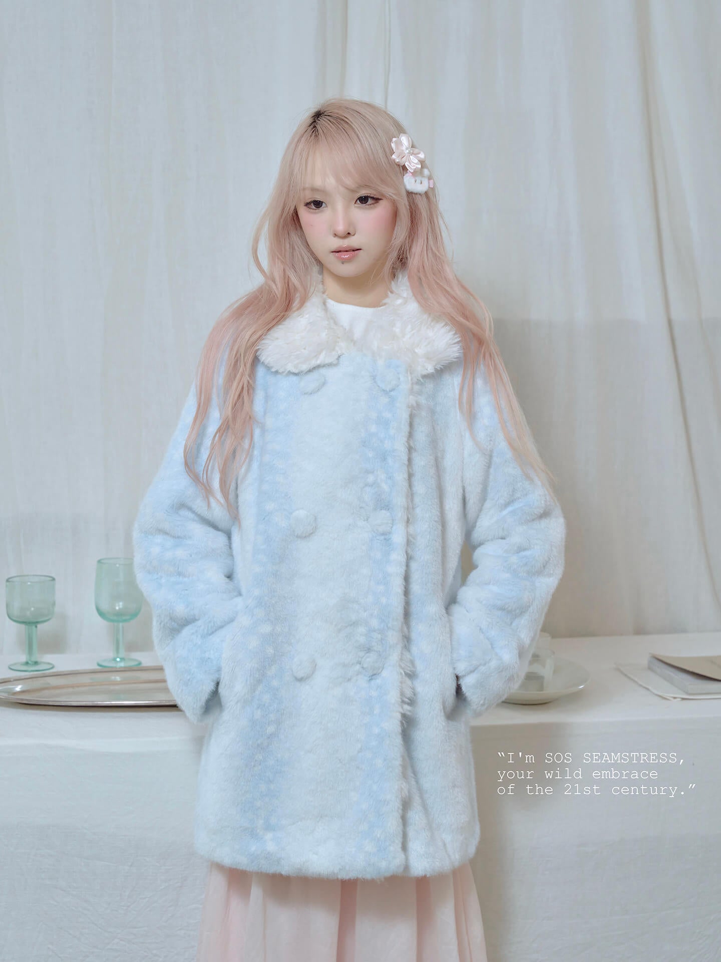 Frosty Mist Faux Fur Coat