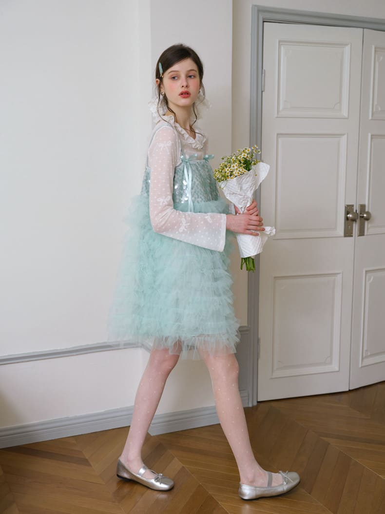 Elegant Sequin Tulle Camisole Dress