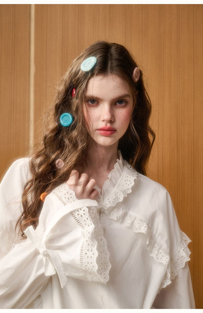 Classic Lace Collar Peplum Dress