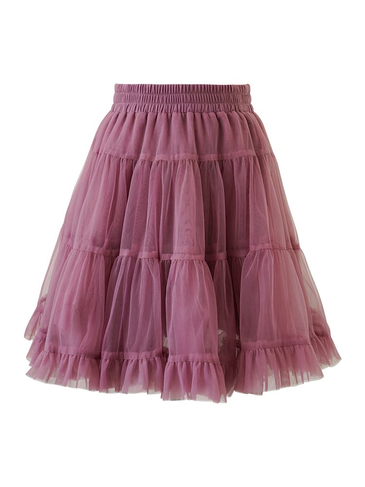 Deep Color Tiered Mini Skirt