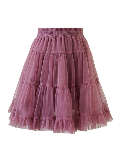 Deep Color Tiered Mini Skirt