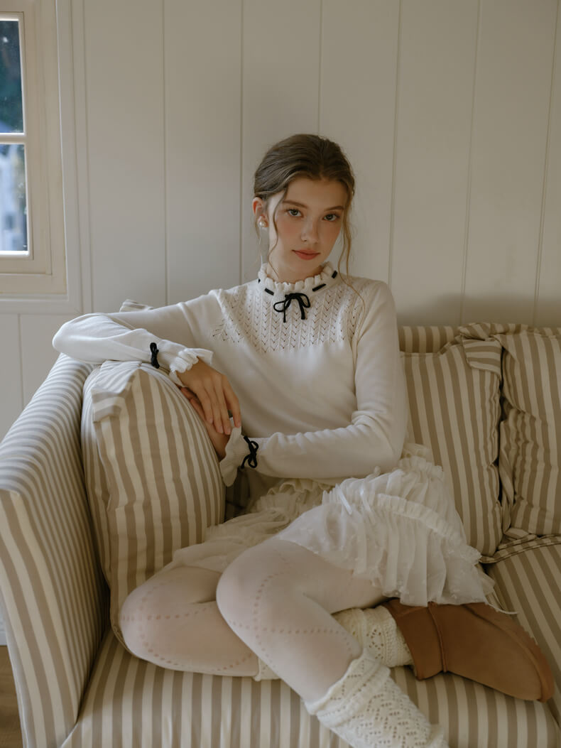 Dreamy Sheer Ribbon Mini Skirt